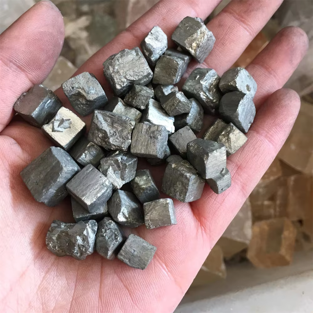 Pierre de Pyrite cubique naturelle haute densité, or toufin, minerai irrégulier rugueux, spécimen d'