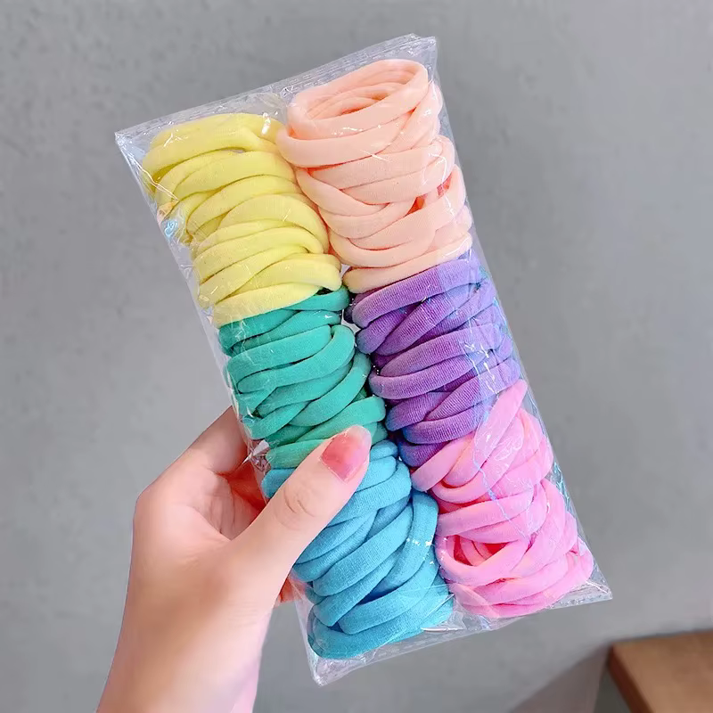 Chouchou pour cheveux pour femmes, 25 à 100 pièces, diamètre 5cm, bandes élastiques sans couture, co