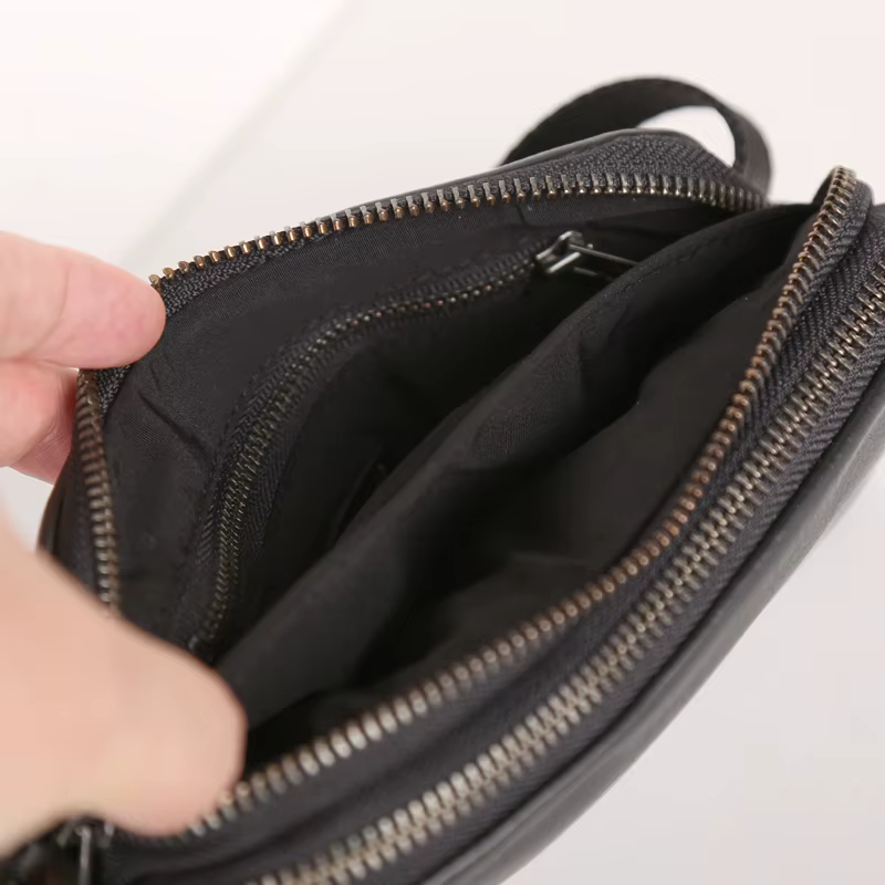 Sac de ceinture en cuir véritable pour hommes, nouveaux sacs de poitrine, petit messager fait à la m