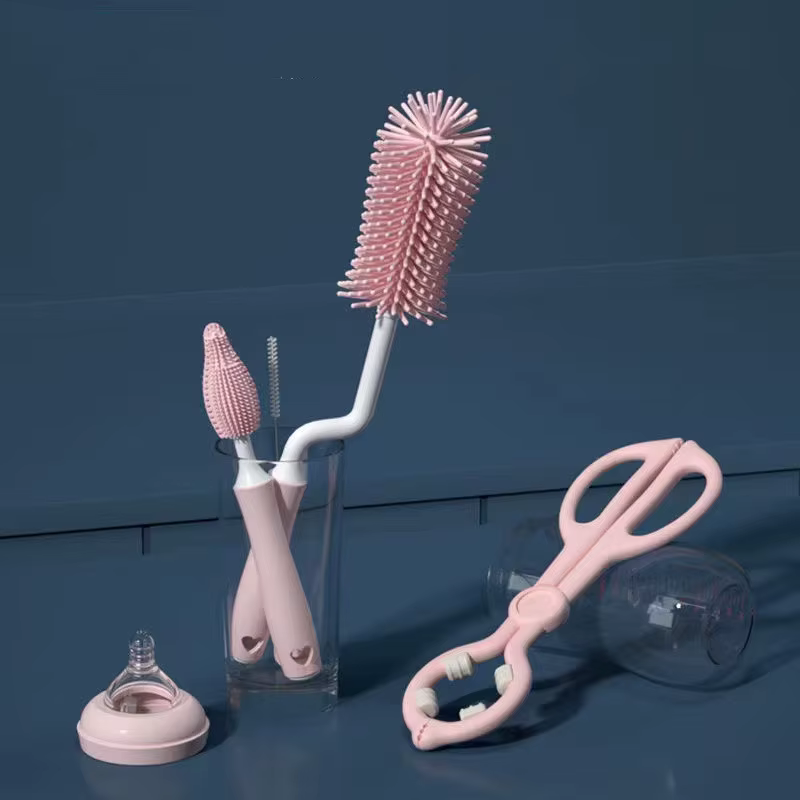 Brosse de nettoyage de bouteilles en Silicone, sucette pour bébé, épurateur de paille, petite brosse