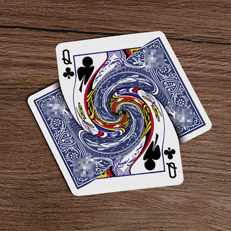 Tours de magie Vortex, carte à jouer connectée, carte de changement de Poker, magicien, gros plan, i
