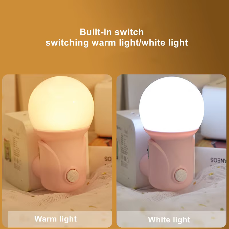 Portable Plug-in LED veilleuse 2 couleurs bébé soins infirmiers oeil sommeil lumière chambre couloir