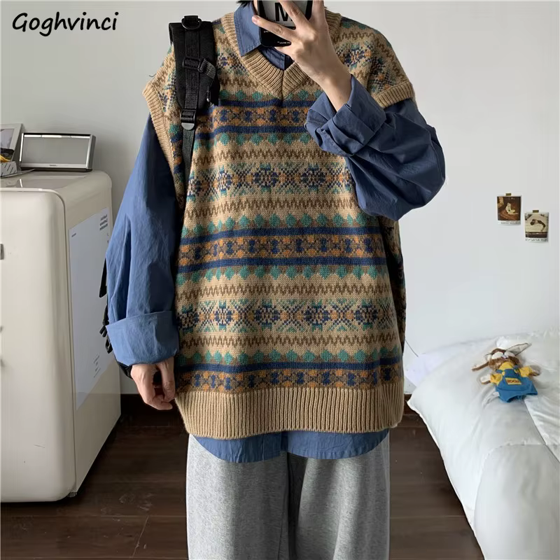 Pull vintage Argyle rétro à col en V pour femmes, pulls souples, vêtements d'extérieur assortis avec