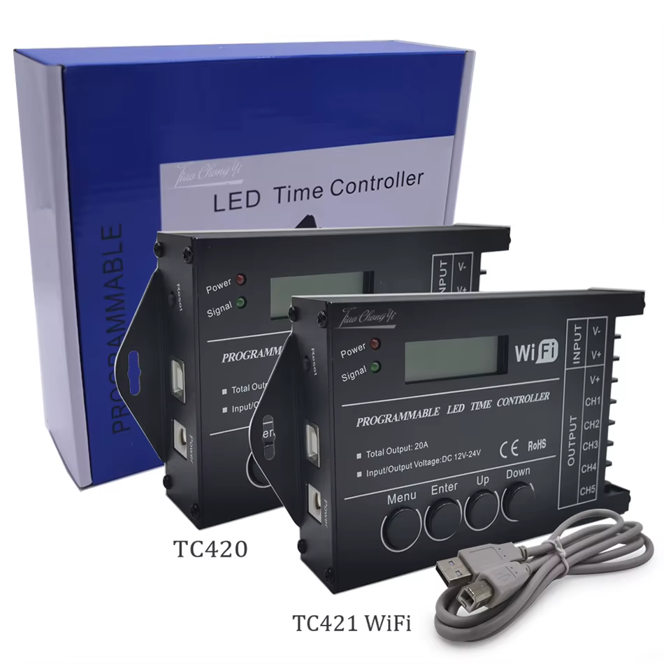 TC420 TC421 WIFI temps programmable 5 CH sortie led bande lumineuse contrôleur, largement utilisé da
