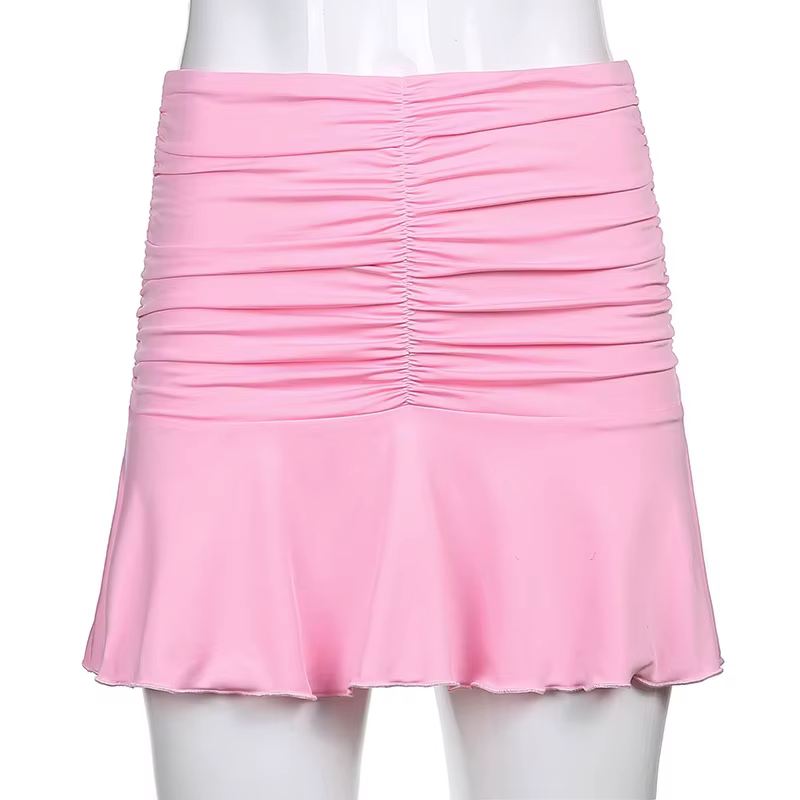 Jupes d'été Sexy pour femmes, Mini jupe plissée décontractée rose de Style coréen pour écolières des