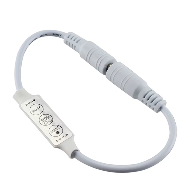 Mini contrôleur LED RGB à 3 touches, DC 5V-12V-24V, pilote de variateur couleur unique pour bande lu