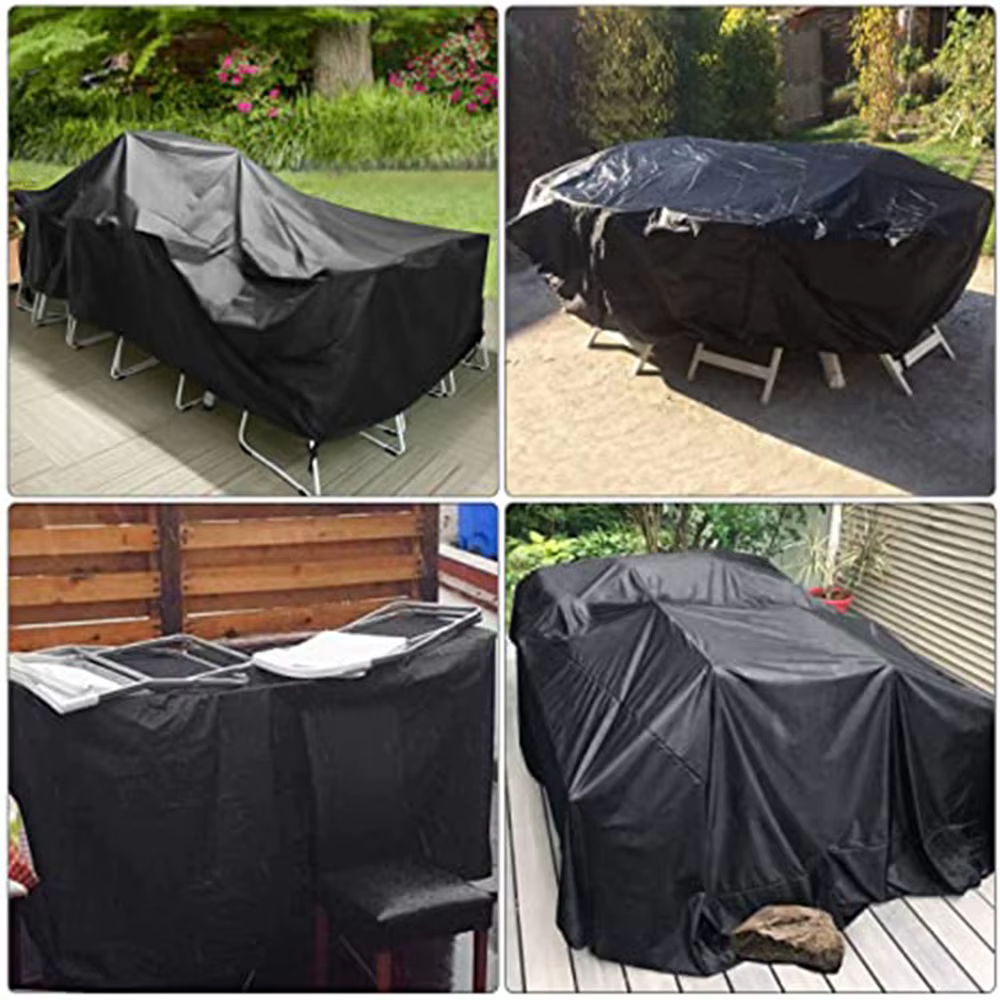 Housse de meubles de Patio imperméable et robuste 210D, rectangulaire, pour jardin, pluie, neige, ex