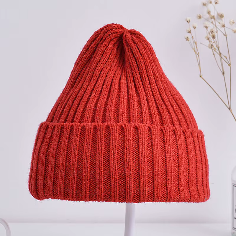 Bonnet tricoté côtelé pour bébés filles et garçons, casquette coupe-vent décontractée pour tout-peti