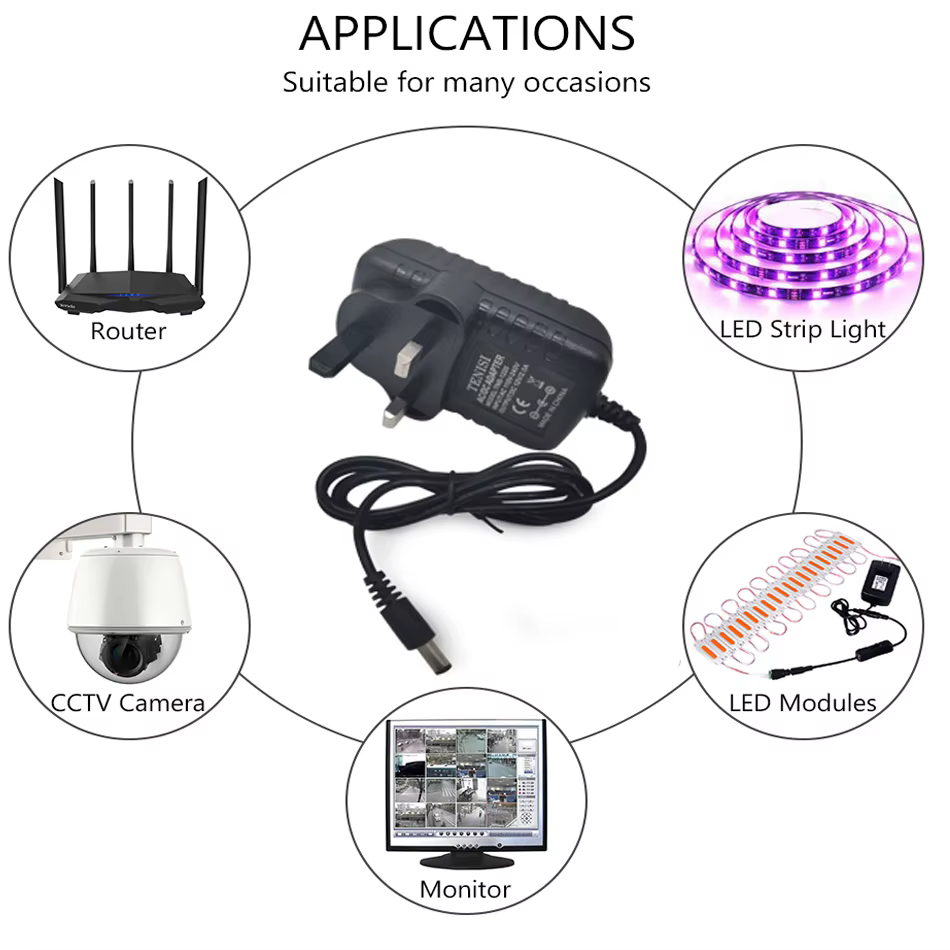 Adaptateur convertisseur de puissance 12V, 2A, 24W, prise EU, US, UK, AU, AC 100-240V à DC12V, trans