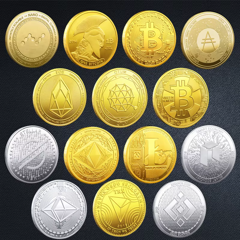 BITCoin Art Collection plaqué or Bitcoins physiques Bitcoin BTC avec étui cadeau métal physique Anti