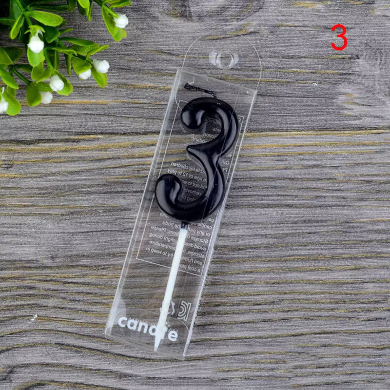 Bougies d'anniversaire numéro 1 2 3 4 5 6 7 8 9 0, couleur noire, bougies d'anniversaire pour enfant