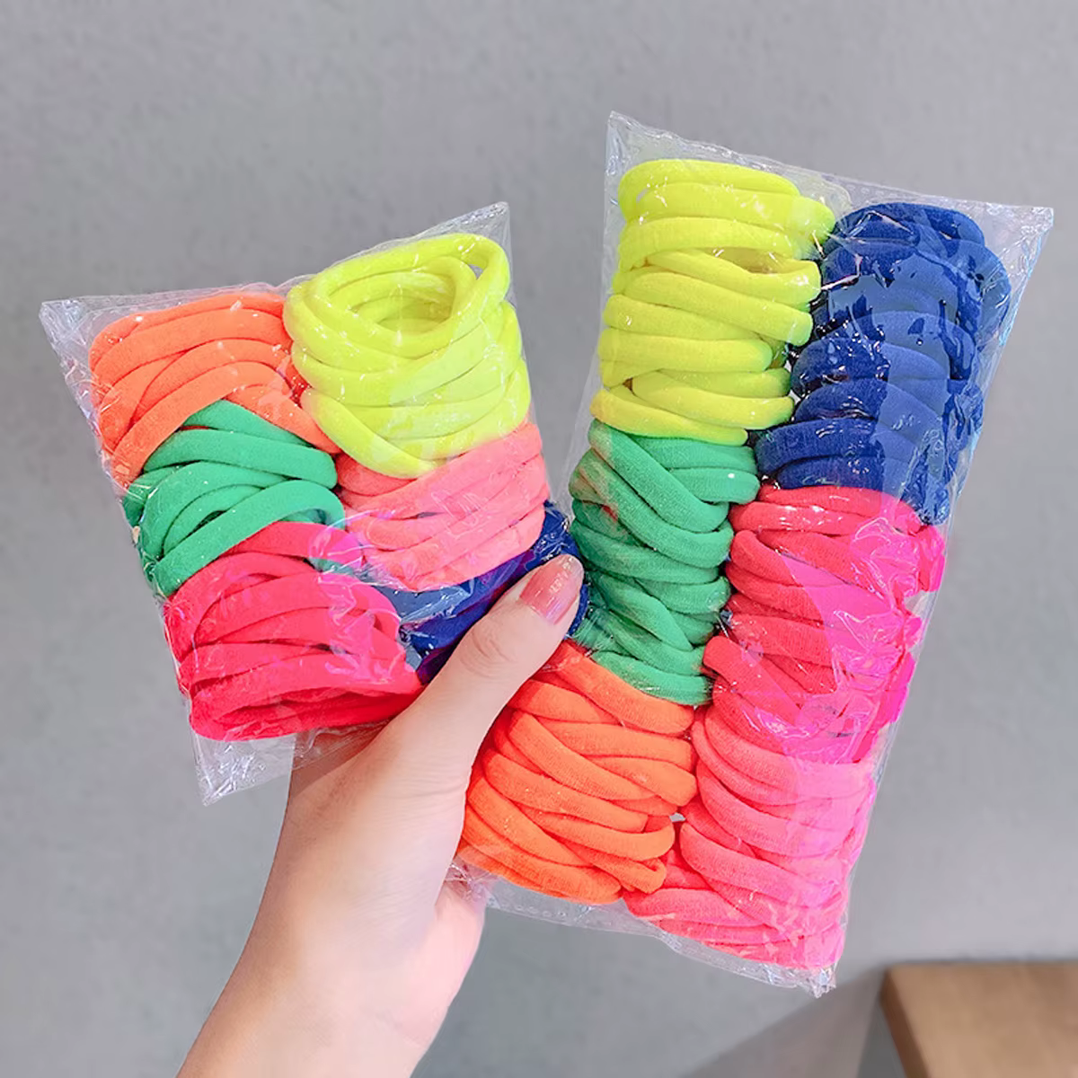 Chouchou pour cheveux pour femmes, 25 à 100 pièces, diamètre 5cm, bandes élastiques sans couture, co