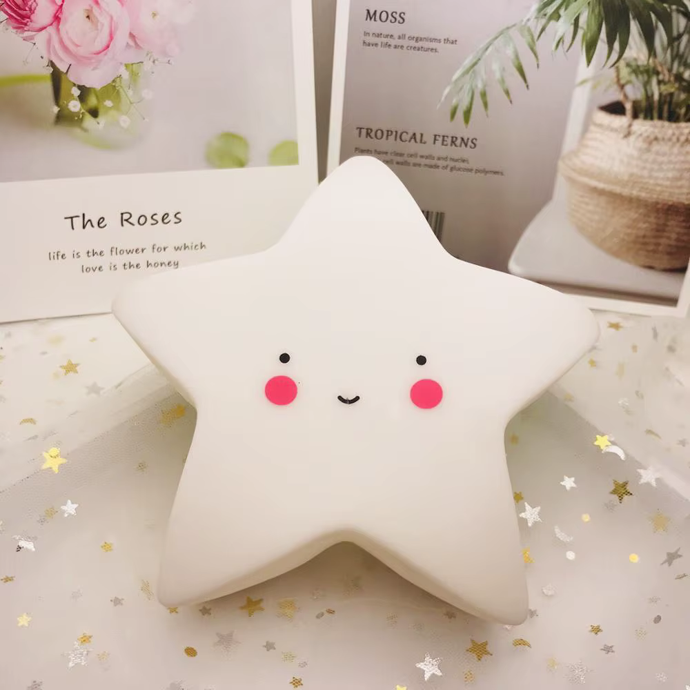 LED Mini veilleuse dessin animé fantaisie étoile lune lampe de chevet bébé chambre décoration alimen