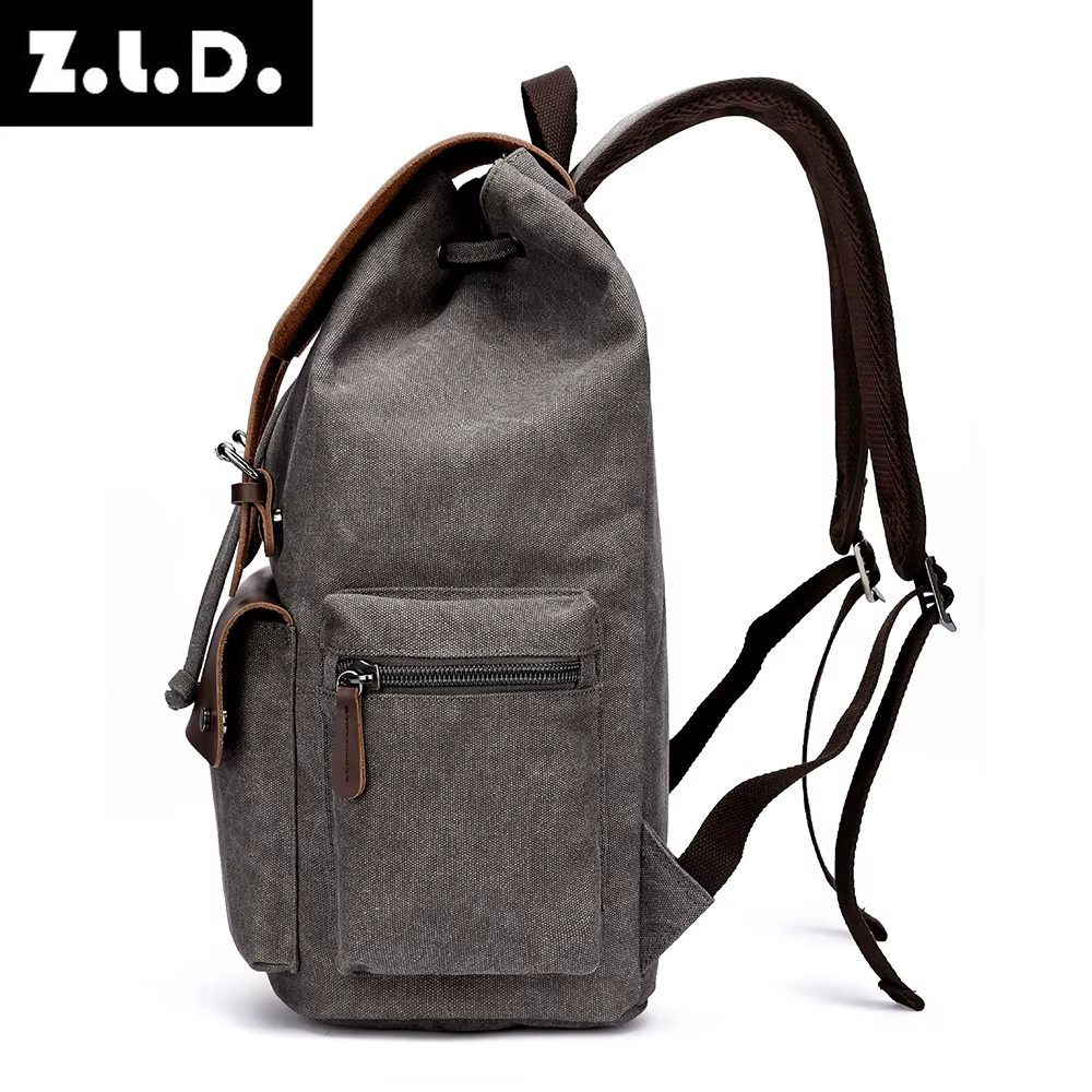 Sac à dos vintage en toile rétro pour homme, grande capacité 20-35L, sac antivol résistant à l'usure