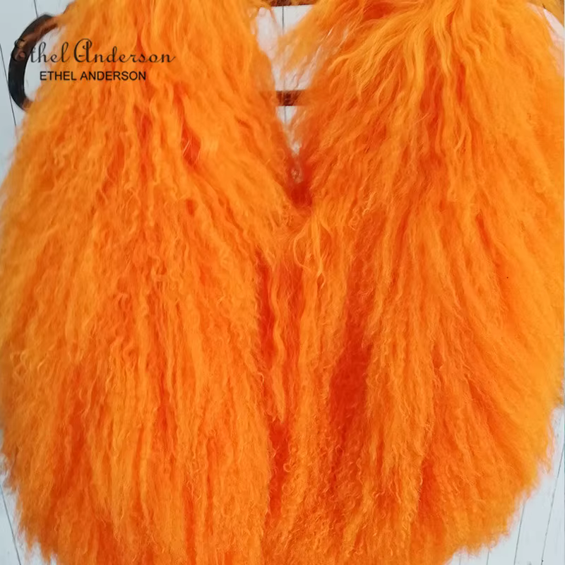 Sac à main de luxe en fourrure de mouton de Mongolie véritable, sac Boston en cuir véritable doux et