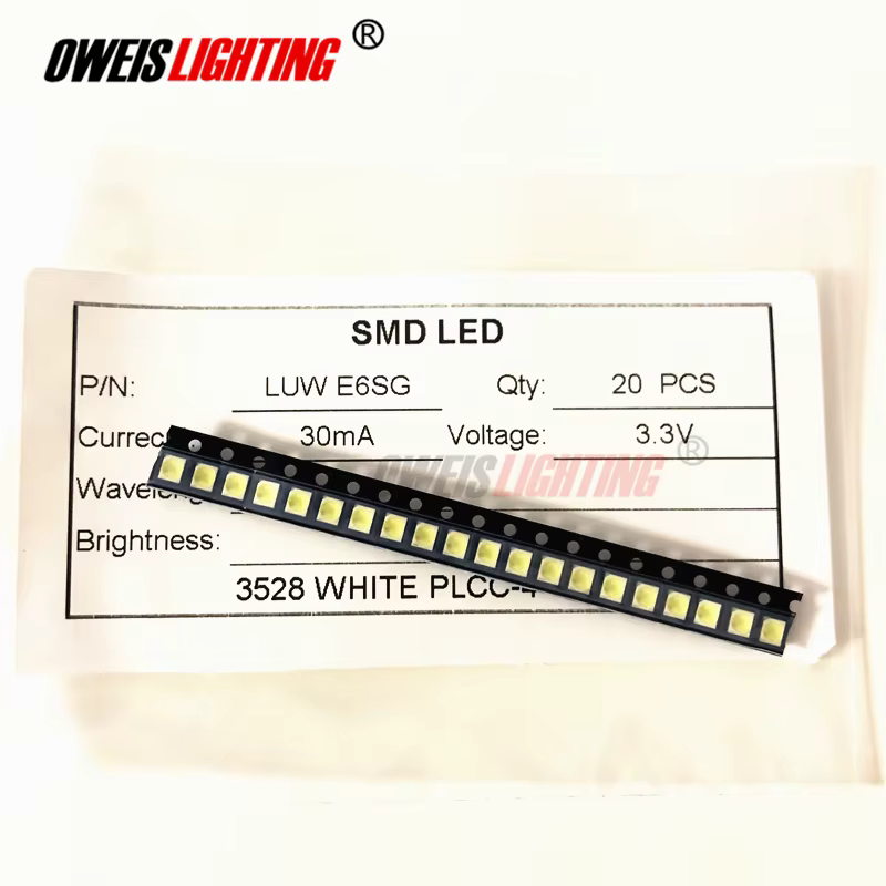 LUW E6SG LUWE6SG 3528 LED blanches (7000K) PLCC-4 30mA 3.3V 2100mcd LED SMD diode commune 10 pièces