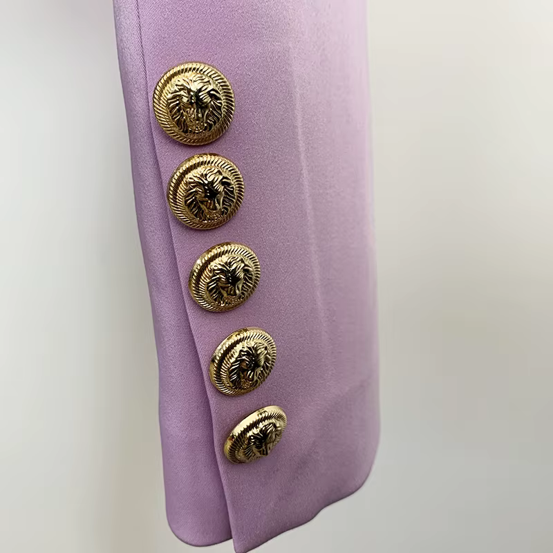 Blazer court en satin à boutons simples pour femmes, veste de créateur, col extra initié, haute qual