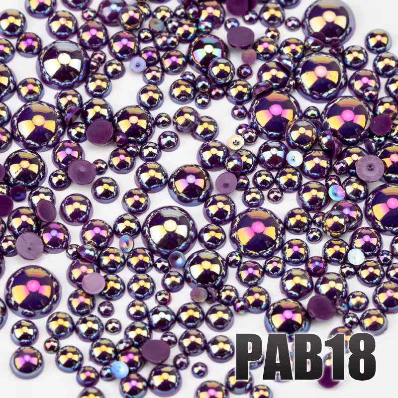 VDD 2.5/3/4/5/6/8/10mm couleur AB macaron ABS perles d'imitation demi-rondes perles à dos plat brico