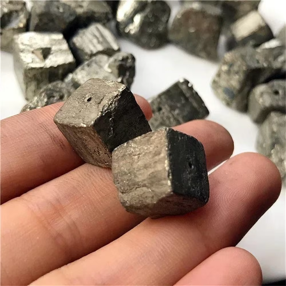 Pierre de Pyrite cubique naturelle haute densité, or toufin, minerai irrégulier rugueux, spécimen d'