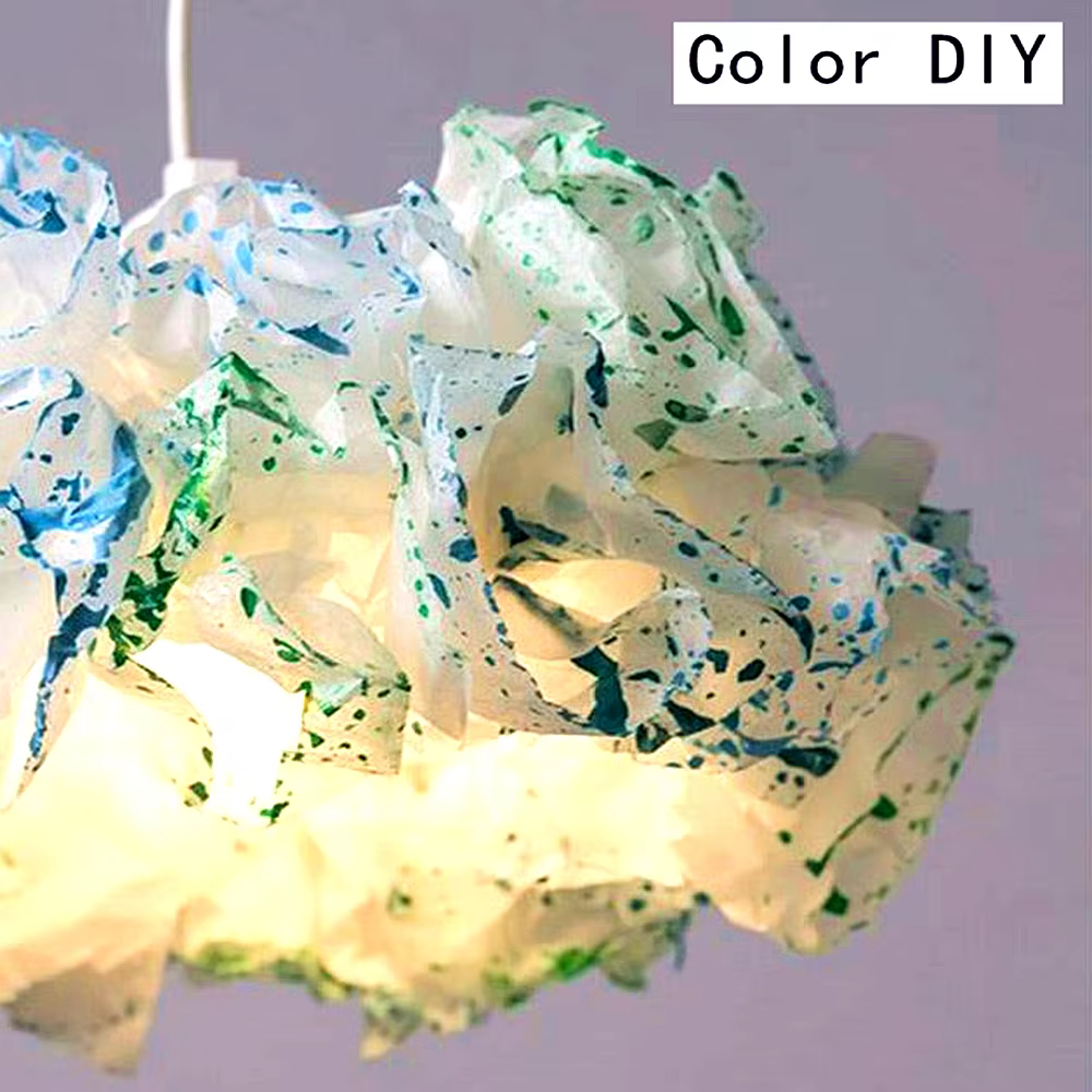 Abat-jour Nuage DIY 42x42/60x40/85x54cm pour Lampe Plafond, Décoration Luminaire Fleur, Lustre Suspe
