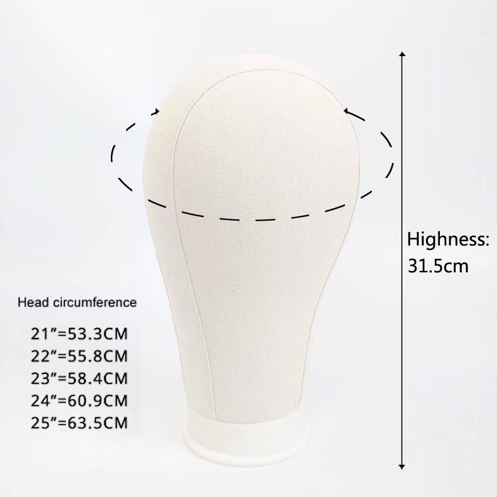Support de tête de perruque en toile, 21-24 pouces, tête de mannequin pour affichage de coiffure, su
