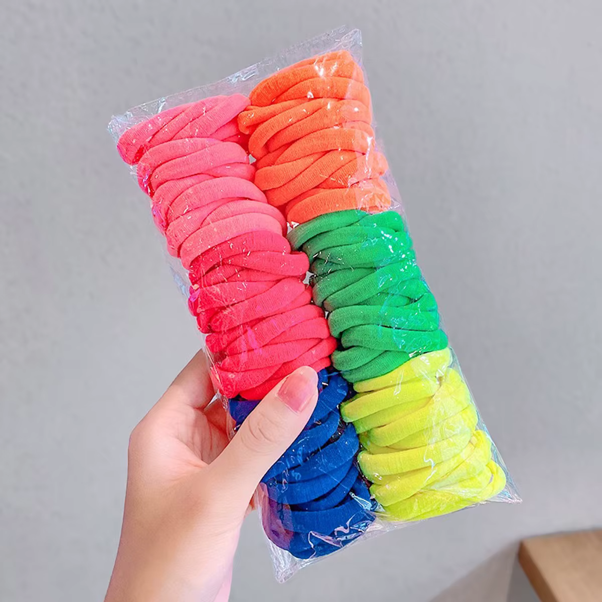 Chouchou pour cheveux pour femmes, 25 à 100 pièces, diamètre 5cm, bandes élastiques sans couture, co