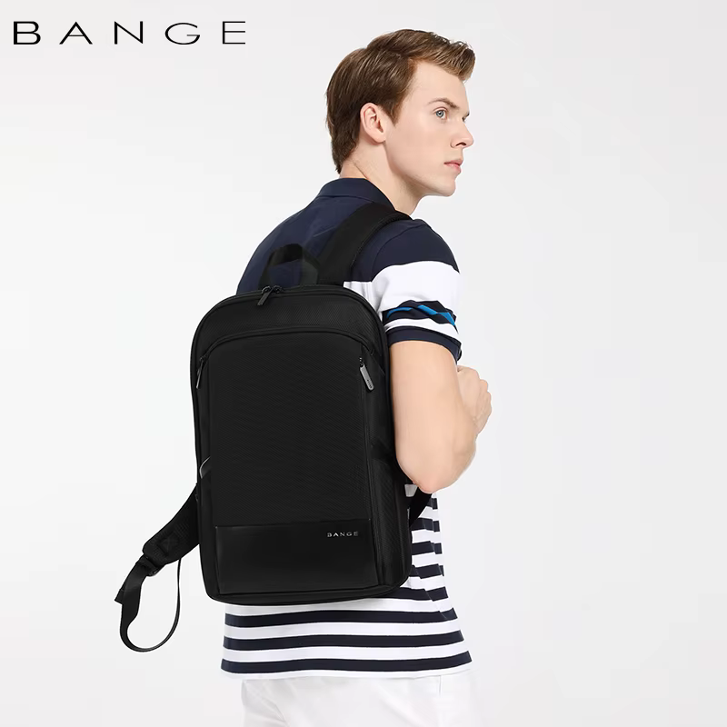 BANGE mince hommes d'affaires extensible étanche 15.6 "sac à dos pour ordinateur portable mode mâle