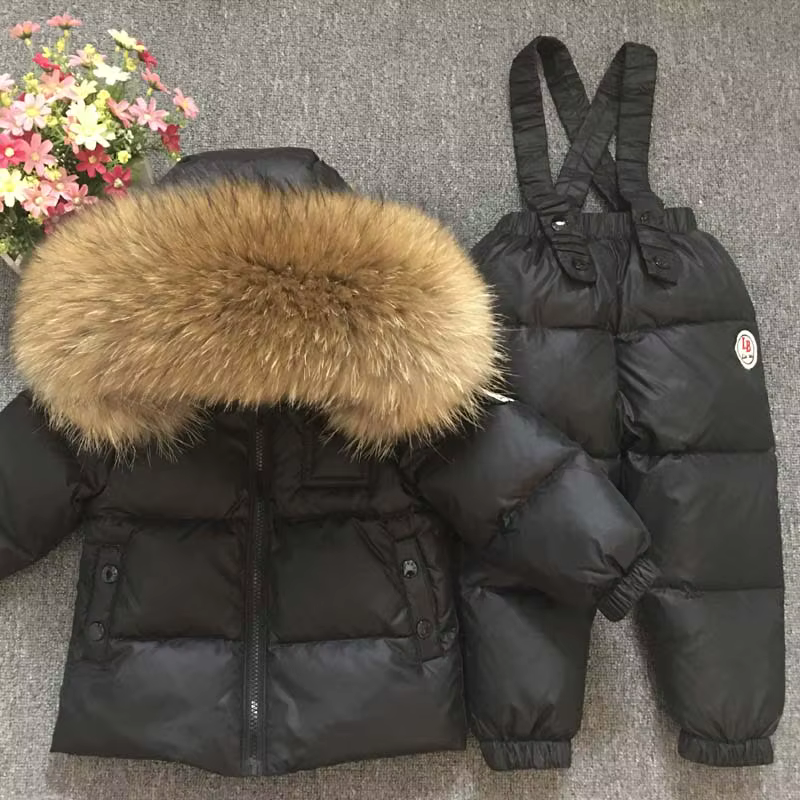 Costume d'hiver russe pour filles, costumes chauds d'hiver pour enfants, veste en duvet de canard +