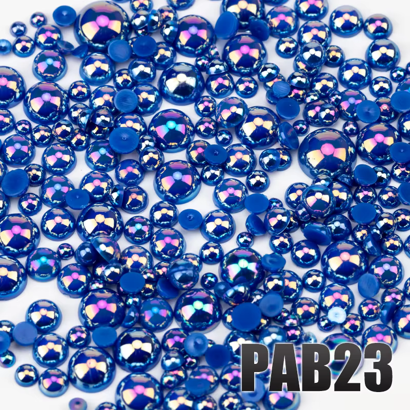 VDD 2.5/3/4/5/6/8/10mm couleur AB macaron ABS perles d'imitation demi-rondes perles à dos plat brico
