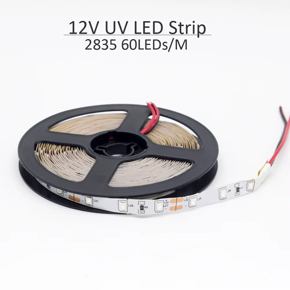 Bande lumineuse LED UV 12V 5050 2835 SMD 395-405nm, ruban de Diode LED à rayons ultraviolets, ruban 