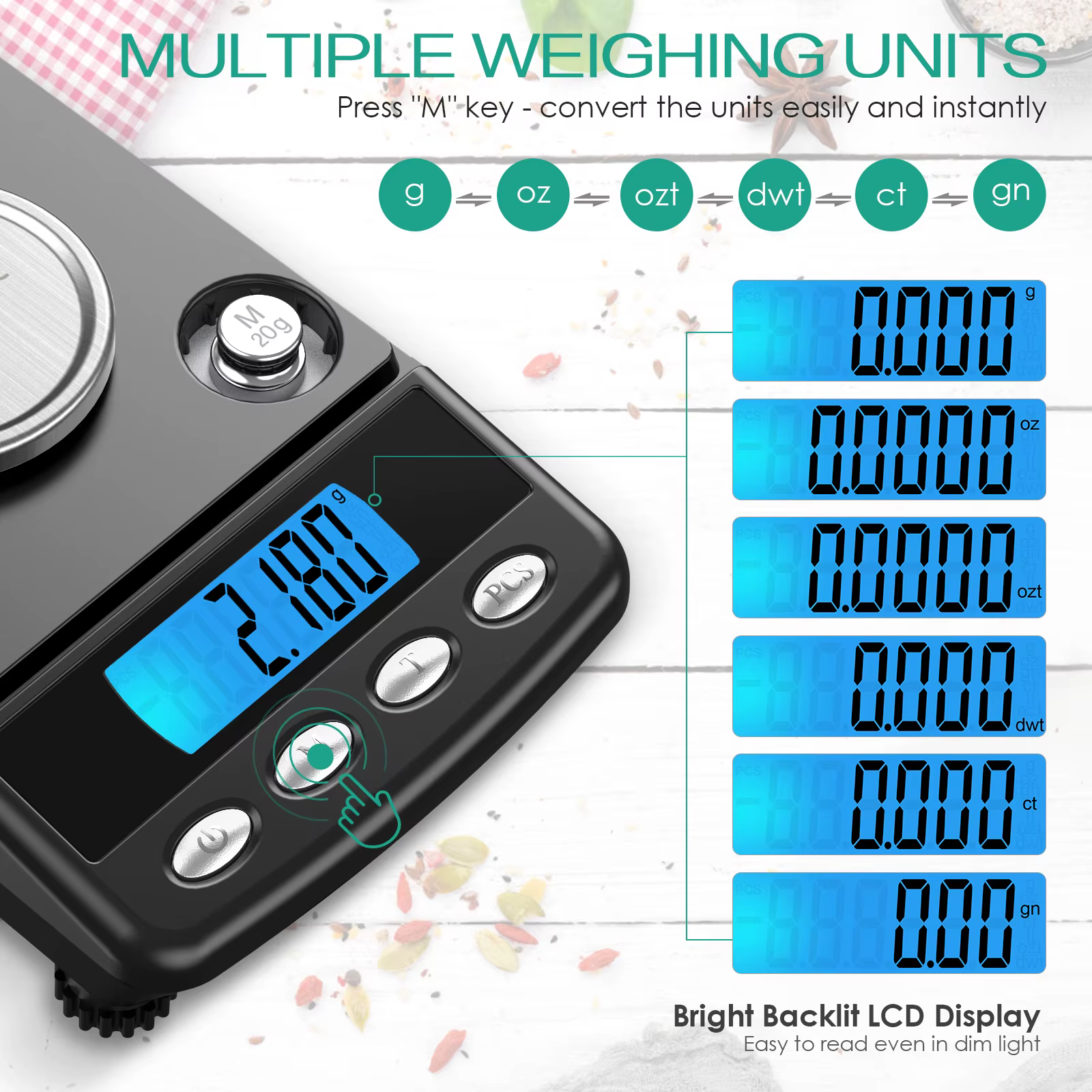 0.001g Balance numérique de précision 20g alimenté par USB Balance électronique LCD Mini Balance de 
