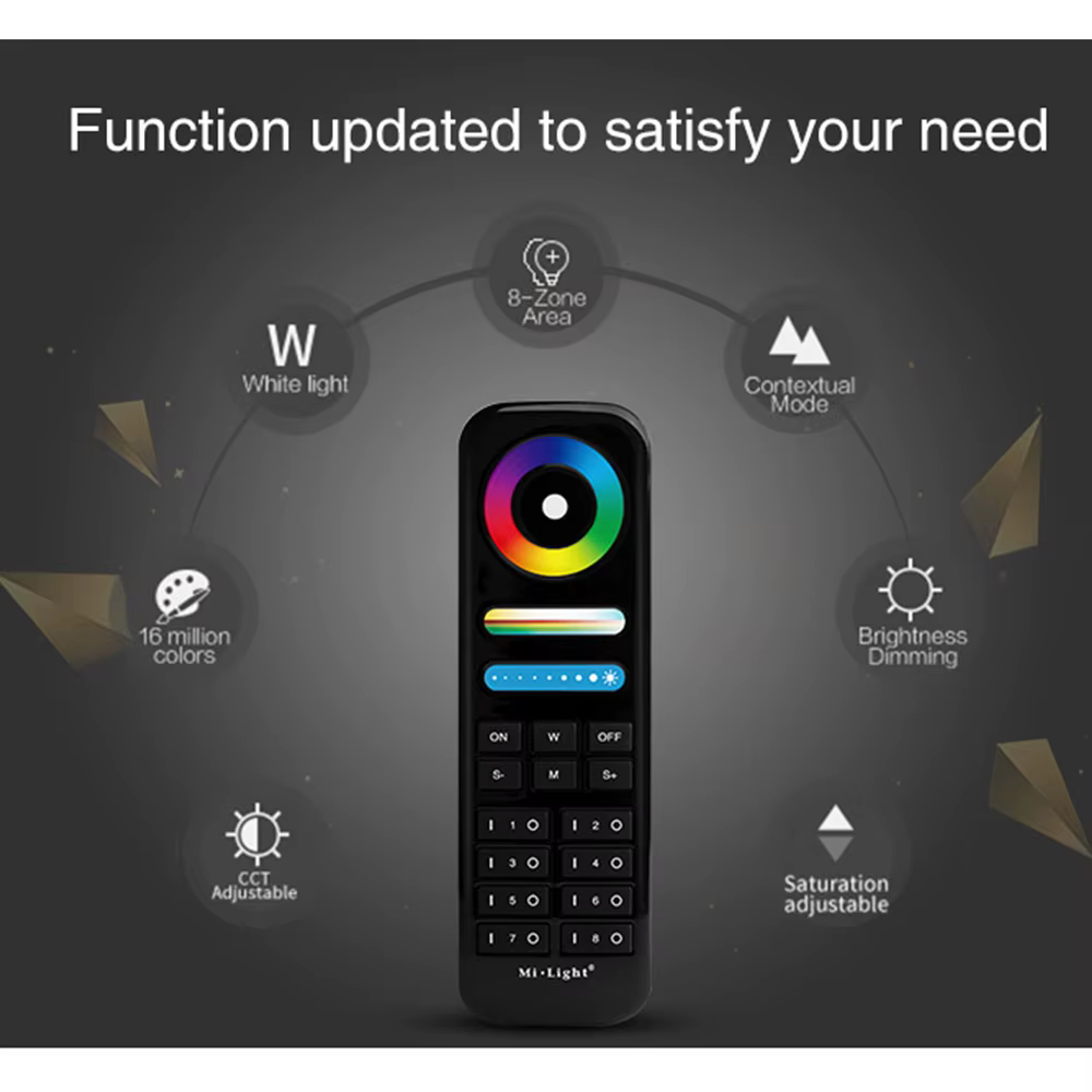 Milight-Télécommande tactile pour lampes monochromes, série de bandes LED, RVB + CCT, RVB + CCT, RF