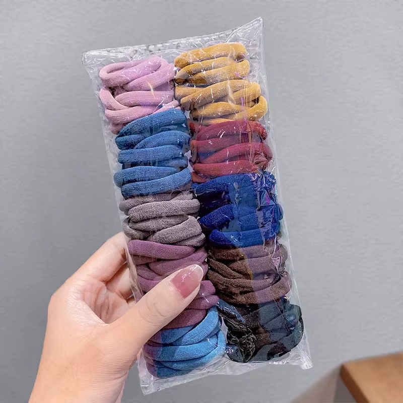 Chouchou pour cheveux pour femmes, 25 à 100 pièces, diamètre 5cm, bandes élastiques sans couture, co
