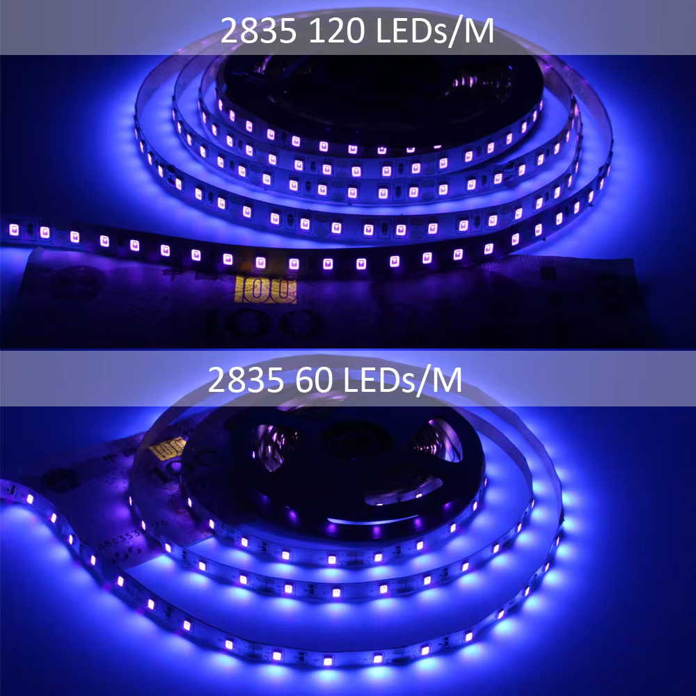 Bande lumineuse LED UV 12V 5050 2835 SMD 395-405nm, ruban de Diode LED à rayons ultraviolets, ruban 