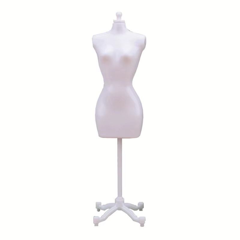 Mannequin féminin avec décor sur pied, robe de présentation complète du corps, robe de couturière, e