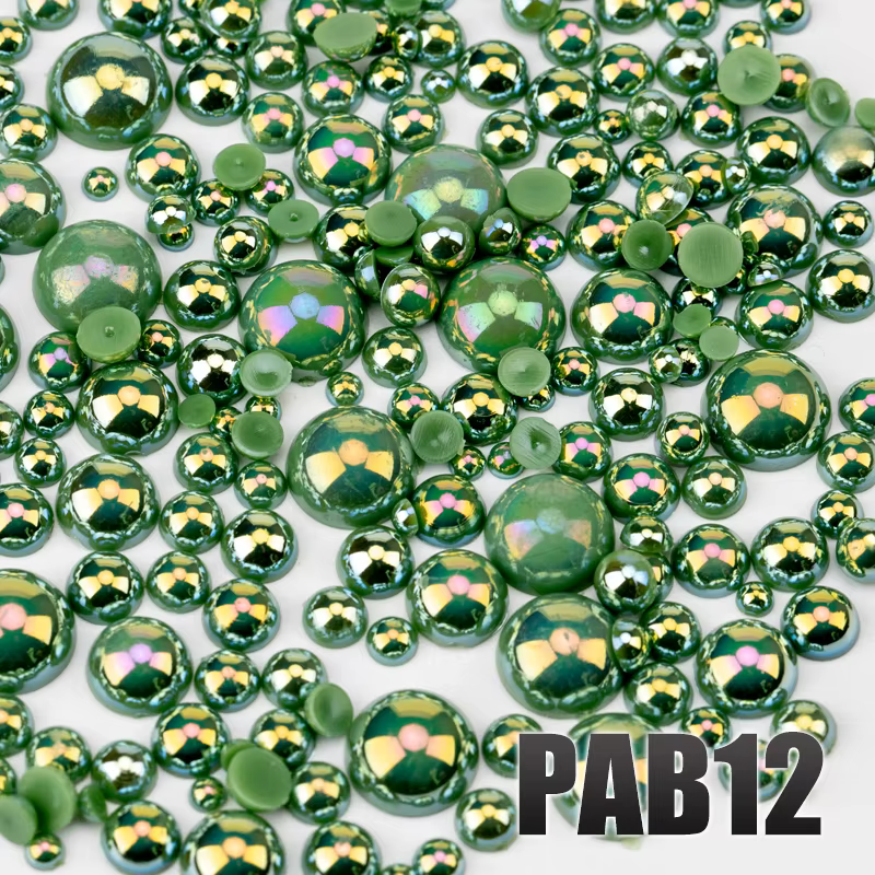 VDD 2.5/3/4/5/6/8/10mm couleur AB macaron ABS perles d'imitation demi-rondes perles à dos plat brico