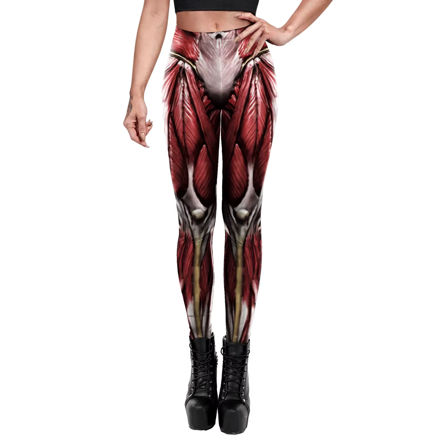Zawaland-Leggings élastiques Slim Anime pour femmes, pantalons de fitness College en 3D musculaires,