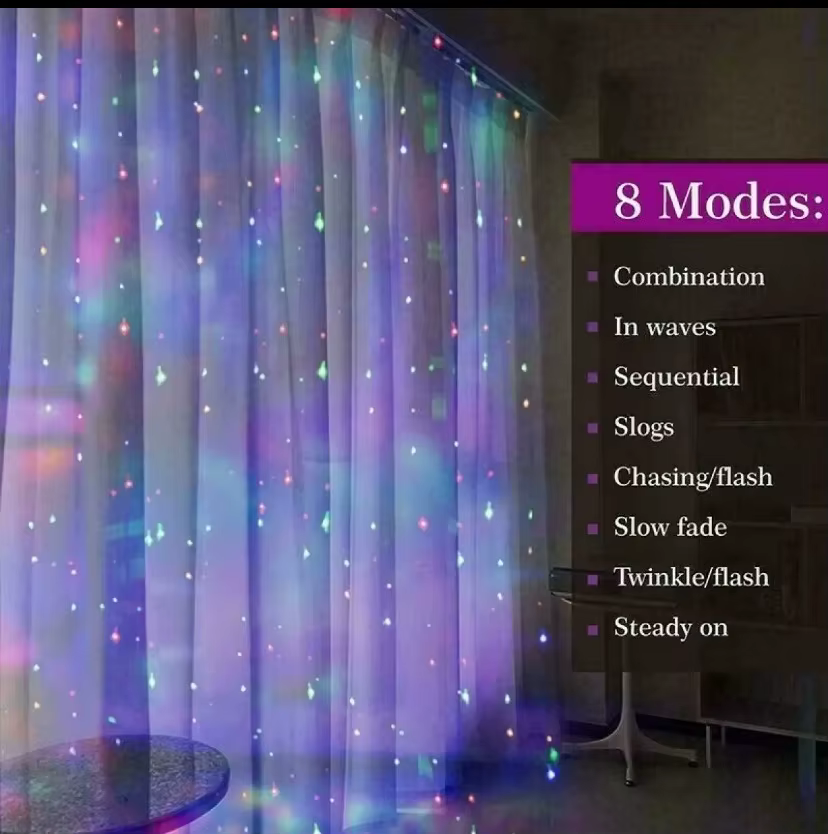 Guirlande lumineuse rideau LED 3M, guirlande lumineuse féerique de noël, lumières de glaçons pour fê