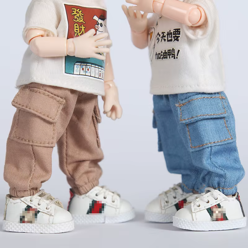 Vêtements pour bébé OB11, accessoires de poupée BJD 1/12, salopette, pantalon, T-shirt à manches cou
