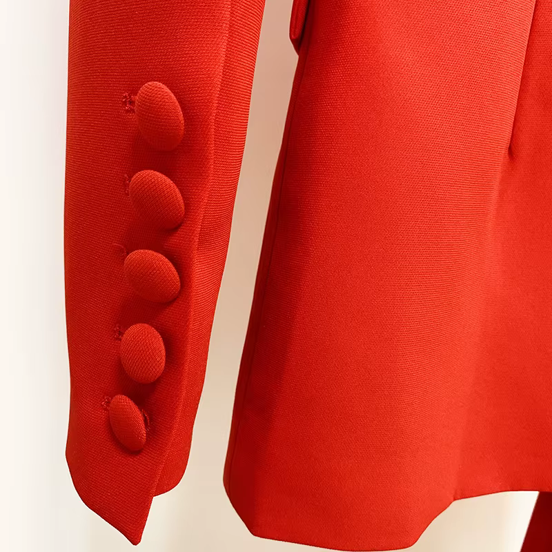 Ensemble de costume Blazer de styliste pour femmes, haute qualité, nouvelle mode, bouton unique, rou