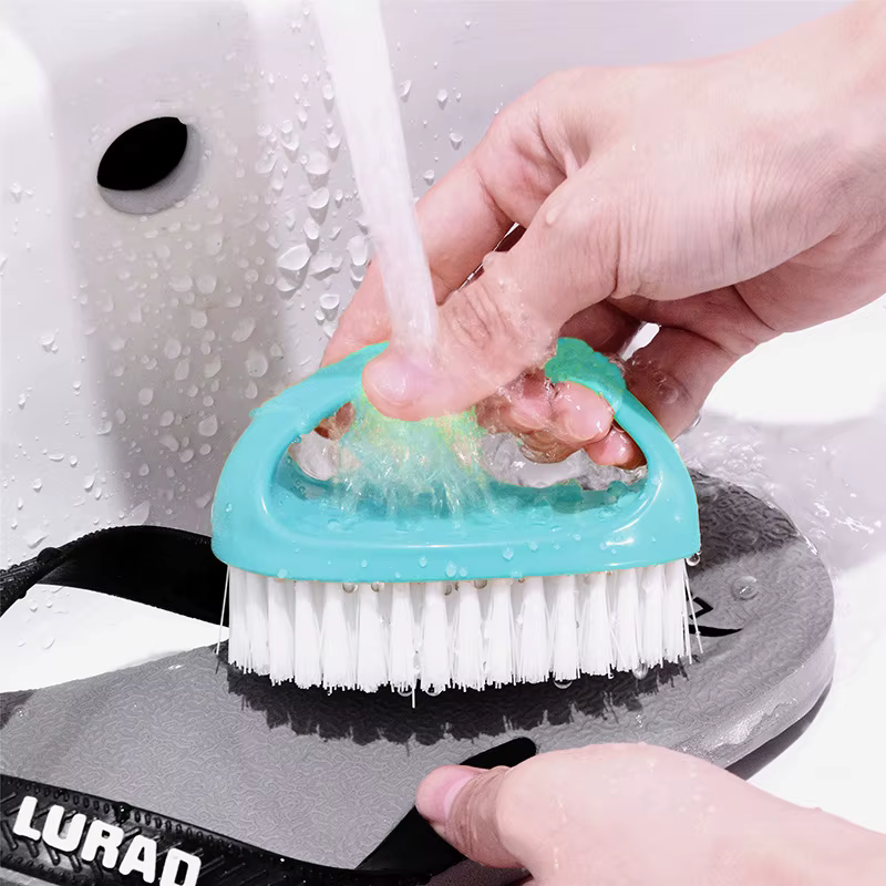Brosse de nettoyage colorée pour travaux ménagers, outil de nettoyage multifonctionnel en forme d'œu