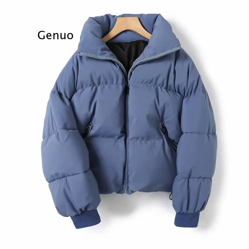 Veste épaisse rembourrée à col montant pour Femme, parka surdimensionnée, à la mode, Style Preppy, h