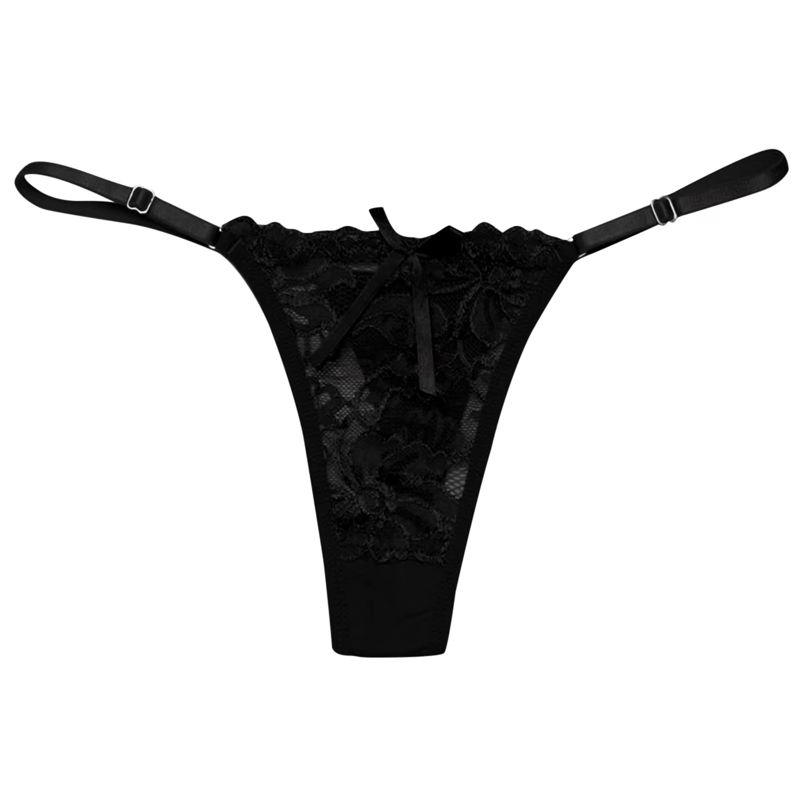 Dames dentelle Sexy culottes brodé pansement sous-vêtements femmes Transparent respirant tongs nœud 