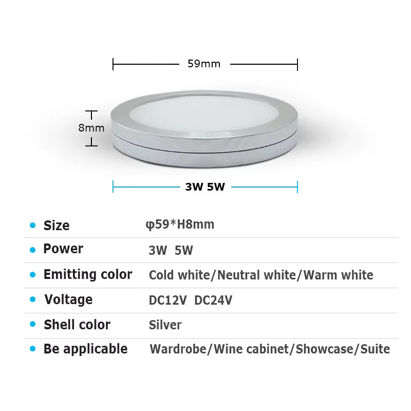 1/3/6 pièces LED armoire lumière 3W 5W DC12V 24V placard lampe éclairage intérieur pour sous armoire