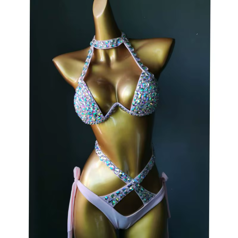 Ensemble de bikini en cristal de diamant pour femmes, costume de vacances Vénus, maillot de bain Bli