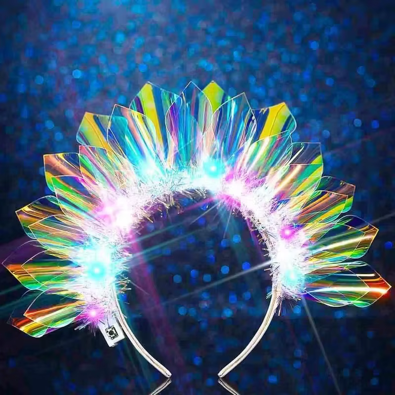 1-10 pièces LED éclairer bandeau couronne lumineuse bandeau clignotant coiffure lumineux Cosplay fêt