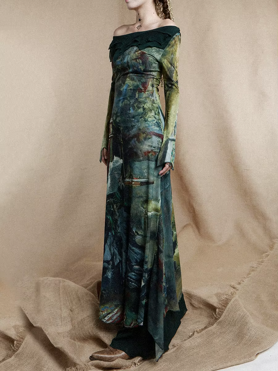REDDACHIC-Ensemble de Robe Longue Cincher pour Femme, Imprimé Esthétique, Robe une Pièce, Porte-Jarr