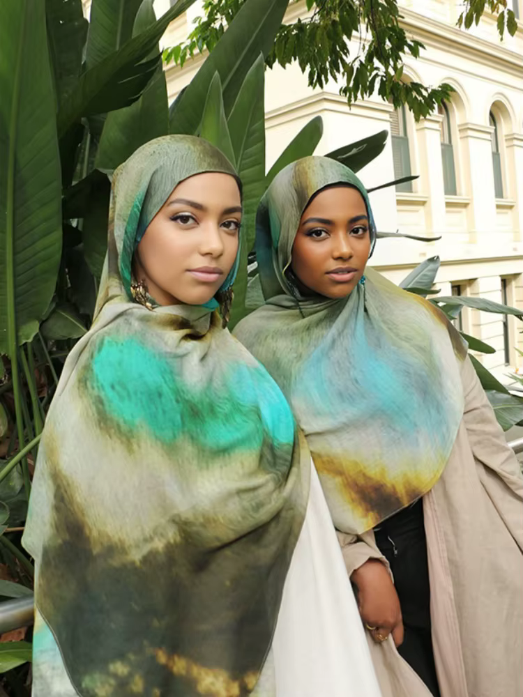 1 pièces Ramadan Hijab imprimé léopard femmes bohème aquarelle doux musulman Hijabs Floral respirant
