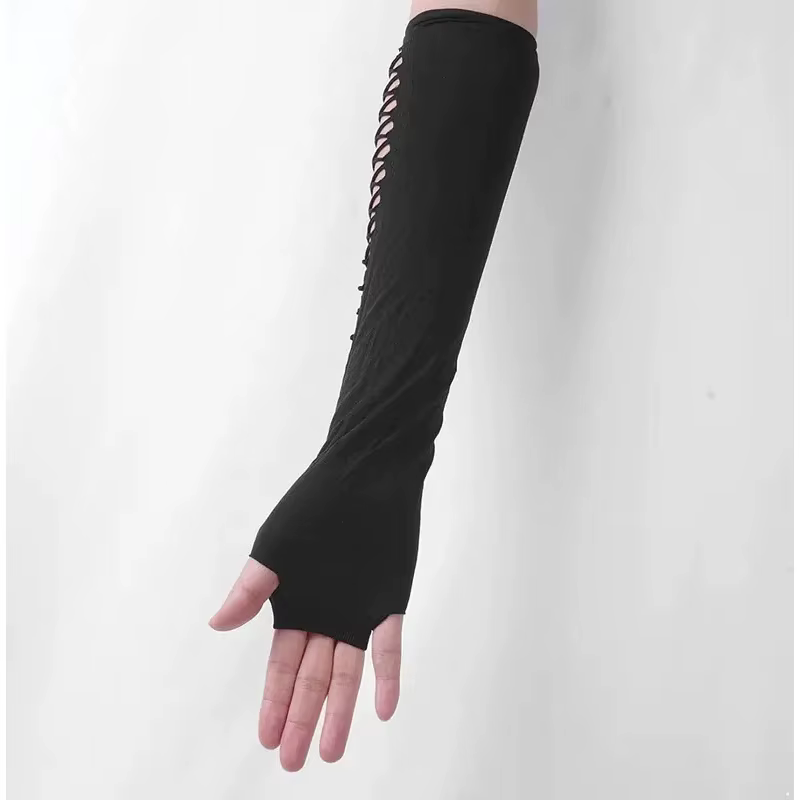 Europe USA gants en dentelle Sexy maille sans doigts étiquette amusante discothèque danse Dot Long C