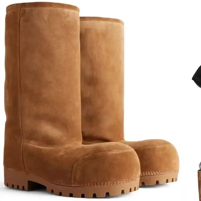 Careaymade-Style d'hiver moche mignon grosse tête bottes de neige pain bottes hommes femmes fond épa